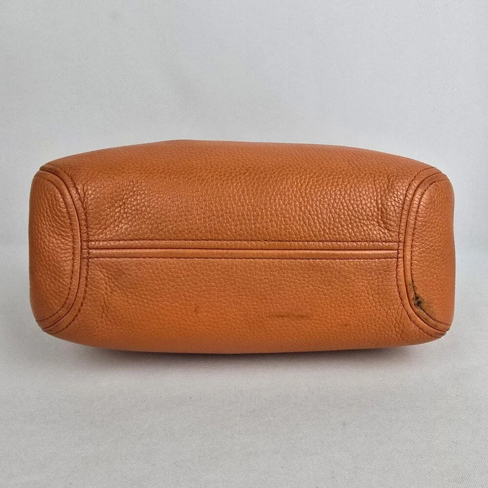 Michael Kors Orange Pebbled Leather Zippered Small Shoulder Bag - Picture 9 of 14